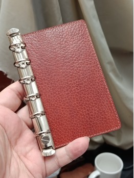 A7 植鞣革活頁手帳皮包 送黑尺