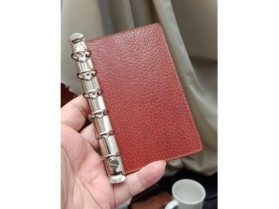 A7 植鞣革活頁手帳皮包 送黑尺