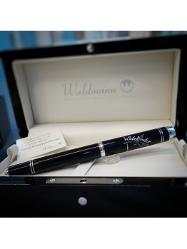WALDMANN Editorial 18k金EF尖手刻版黑色亮漆鋼筆，德國珠寶工匠手工雕刻全港第一支 【已售】