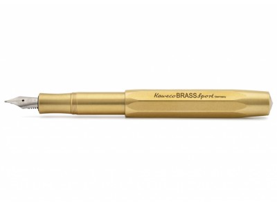 Kaweco BRASS SPORT Fountain Pen 鋼筆 F  (+Galen Leather鞣製皮革皮套) 