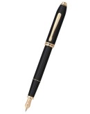 Townsend® Black Lacquer with 23KT Gold-Plated Appointments and Solid 18KT Gold Fine Nib Fountain Pen