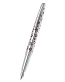 ATX® Cherry Blossom Polished Chrome with Polished Chrome Appointments and Chrome Plated Medium Nib Fountain Pen