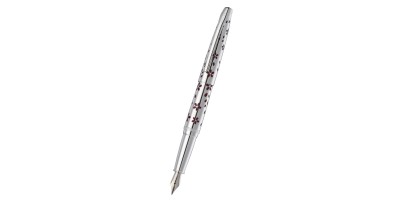 ATX® Cherry Blossom Polished Chrome with Polished Chrome Appointments and Chrome Plated Medium Nib Fountain Pen