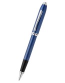 Townsend® Polished Translucent Cobalt Blue Engraved Diamond Pattern with Polished Chrome Appointments Selectip® Rollerball Pen