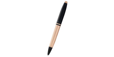 Calais™ Brushed Rose Gold Plate and Black Lacquer Ballpoint Pen