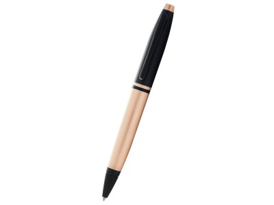 Calais™ Brushed Rose Gold Plate and Black Lacquer Ballpoint Pen