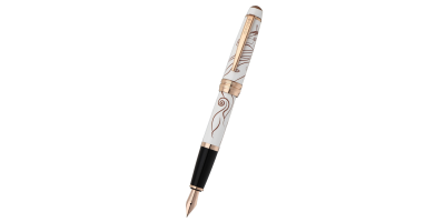 Bailey™ Zodiac Year of the Horse White Lacquer Stainless Steel Medium Nib Fountain Pen