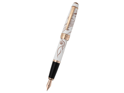 Bailey™ Zodiac Year of the Horse White Lacquer Stainless Steel Medium Nib Fountain Pen