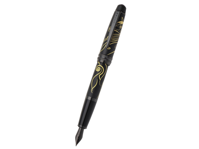 Bailey™ Zodiac Year of the Horse Matte Black Lacquer Stainless Steel Medium Nib Fountain Pen