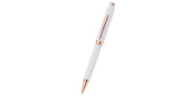Foundry Pearl White Lacquer with Rose Gold Appointments Ballpoint Pen