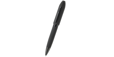 Peerless™ Polished Black PVD Engraved Diamond Pattern with Black PVD Appointments and Swarovski Crystal Ballpoint Pen