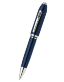 Peerless™ Polished Translucent Cobalt Blue Engraved Diamond Pattern with Polished Chrome Appointments and Swarovski Crystal Ballpoint Pen
