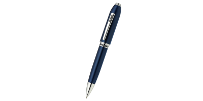 Peerless™ Polished Translucent Cobalt Blue Engraved Diamond Pattern with Polished Chrome Appointments and Swarovski Crystal Ballpoint Pen