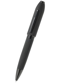 Peerless™ Polished Black PVD Engraved Diamond Pattern with Black PVD Appointments and Swarovski Crystal Ballpoint Pen