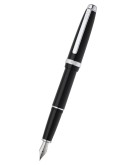 Lume Obsidian Black with Chrome Appointments and Stainless Steel Medium Nib Fountain Pen