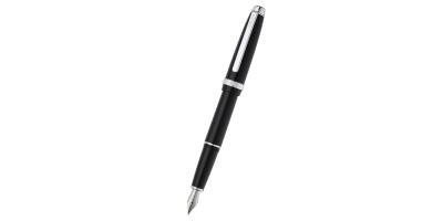 Lume Obsidian Black with Chrome Appointments and Stainless Steel Medium Nib Fountain Pen